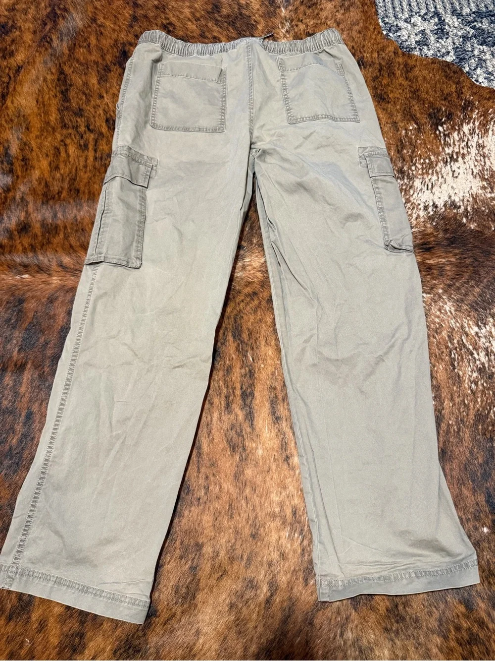 No Boundaries Men’s L 36 38 Olive Green Baggy Cargo Adjustable Drawstring Pants